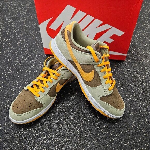 nike dunk low dusty olive pro gold